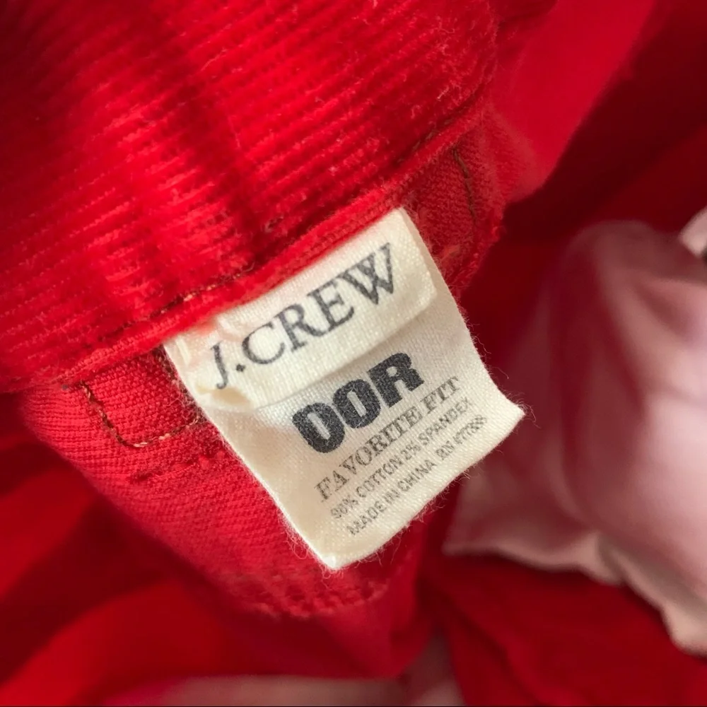 New J. Crew corduroy pants in red